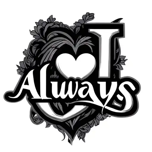 The Word Always With A Heart And A J