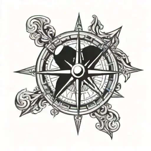 A Heart And Compass Intertwined