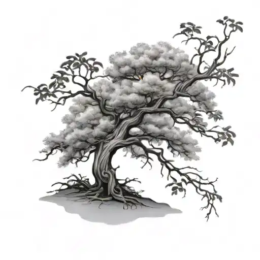 Wind Swept Hawthorne Tree