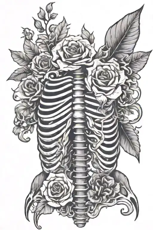 Rib Cage With Flowers