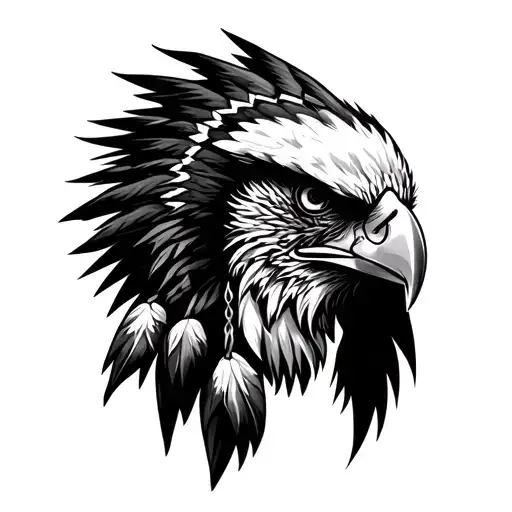 Indian Head With Eagle Perched