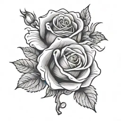 A Rose With Initials J And M