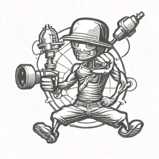 Stick Man Holding A Syringe Symbolizing Strength