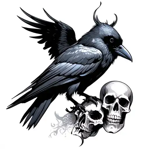 L O L P Crow And Skulls With Roman Design
