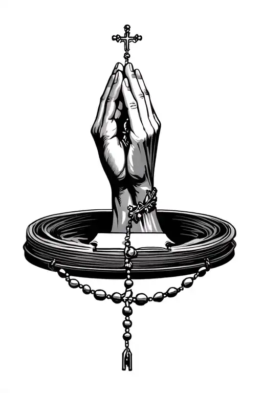 Praying Hands With Rosary