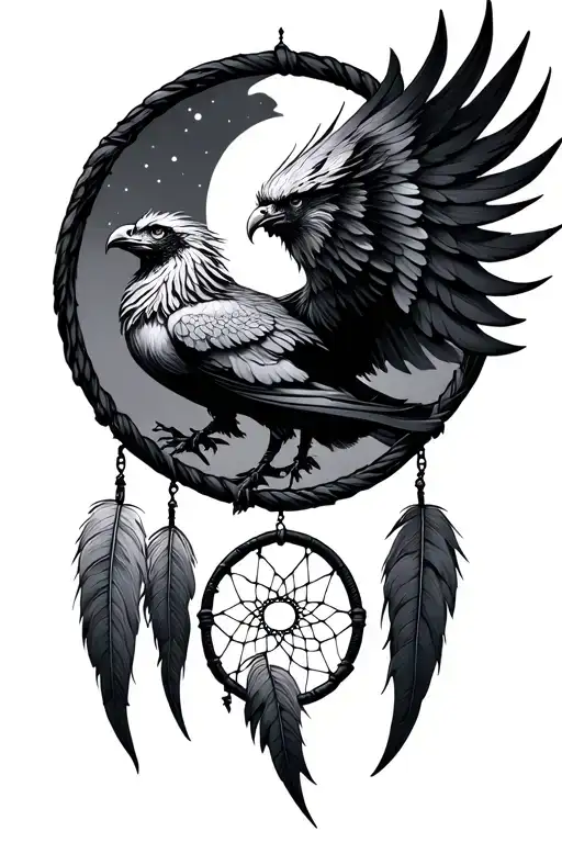 Phoenix Rising From A Dream Catcher