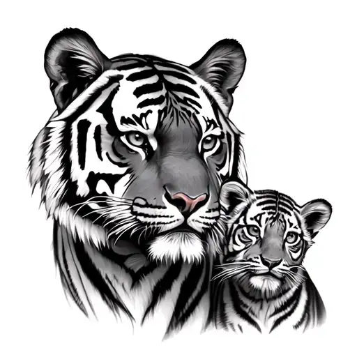 Tiger And Cub
