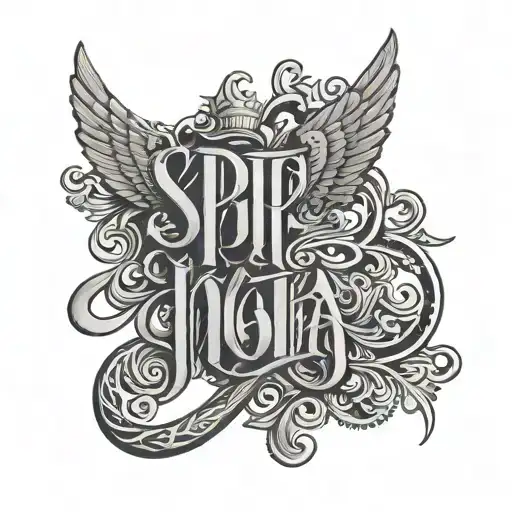 Russian Lettering Of 'Spirito Indomabile' Intertwined With Byzantine Art Motifs