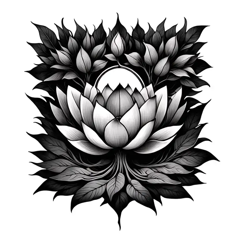 Lotus Flower And Tree Of Life Tree