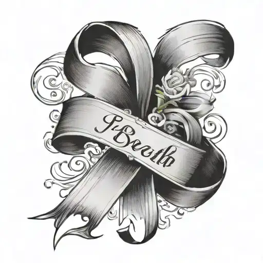 Just Breath With A Black And White Ribbon