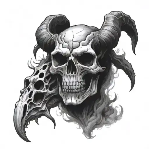 Wendigo Skull Breathing Smoke