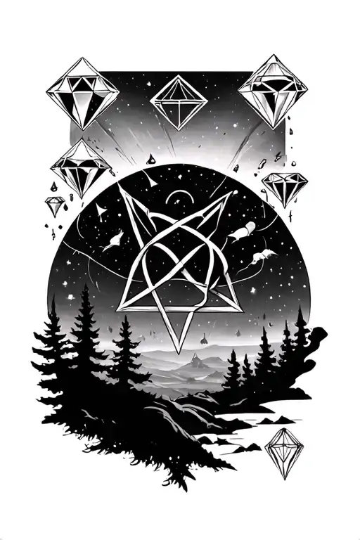Diamonds In The Trees Pentagrams In The Night Sky