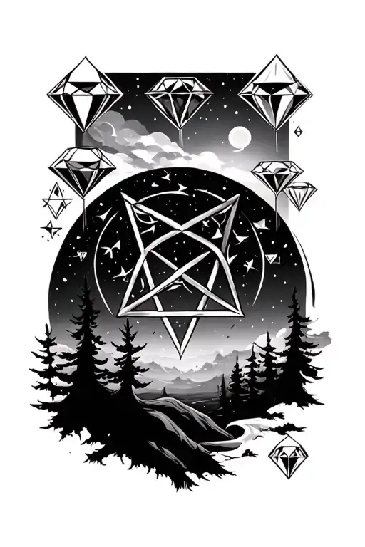 Diamonds In The Trees Pentagrams In The Night Sky