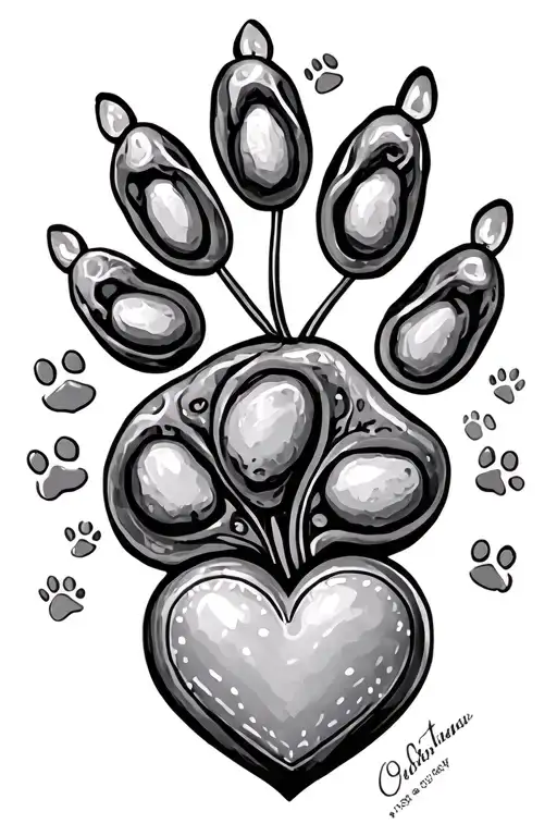 Dates With Paw Prints And Heart