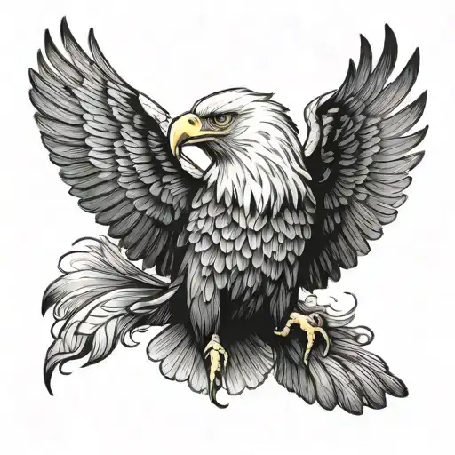 Eagle Realist Flying With Smoke