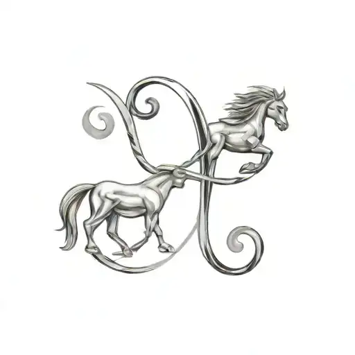 Leo Symbol And Sagittarius Symbol Intertwined