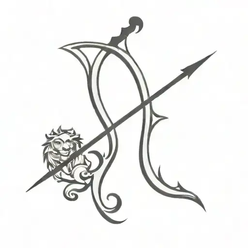 Leo Symbol And Sagittarius Symbol Intertwined