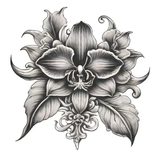 Orchid With A Cross Surrounded