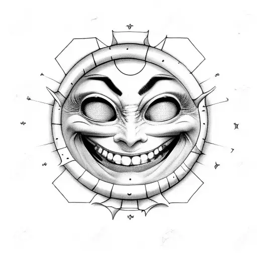 Creepy Crescent With Smile