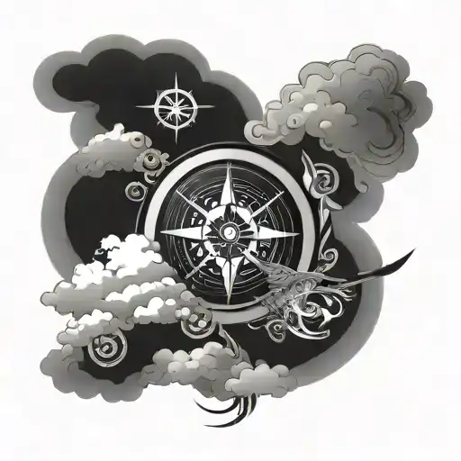 Japanese Clouds And Compass