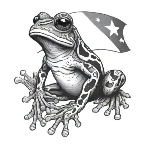 Coqui Frog Puerto Rico Flag Waving