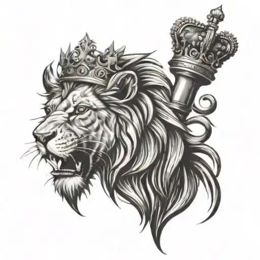 Gangsta Sleeve With One Lion Wearing Crown