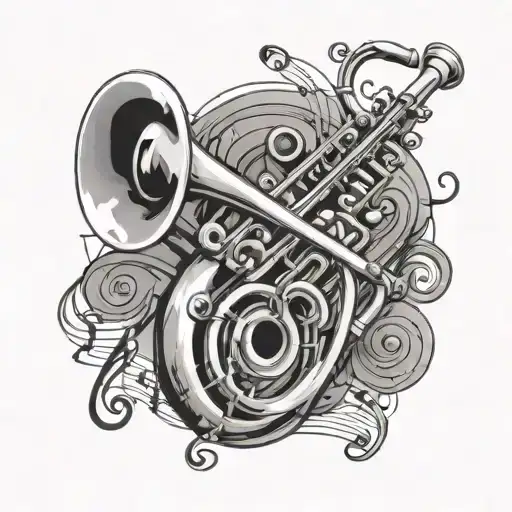 Trumpet And Music Notes