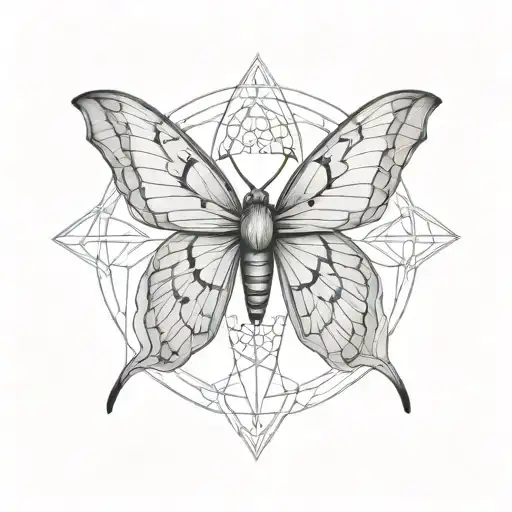 Lunar Moth With Sacred Geometry