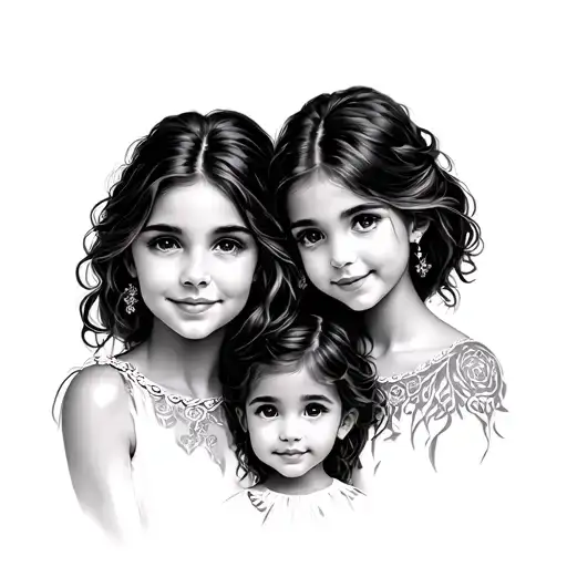 Mother And 2 Daughters