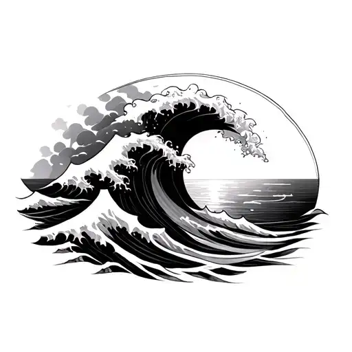 Waves With Sun Rising