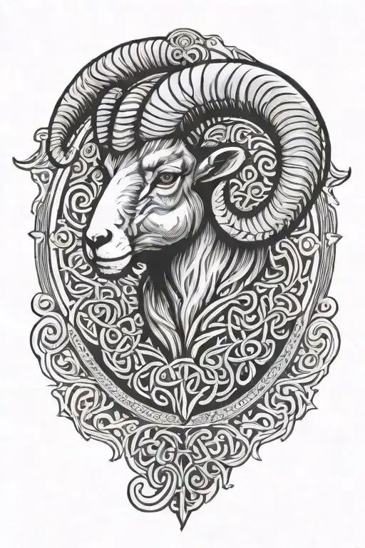 Ram With Celtic Frame