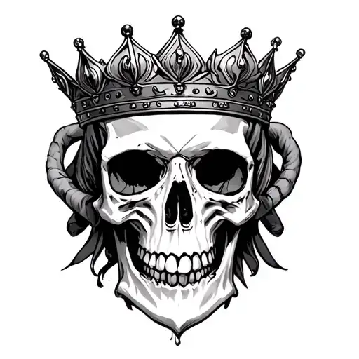 Queens Crown Aries Skull