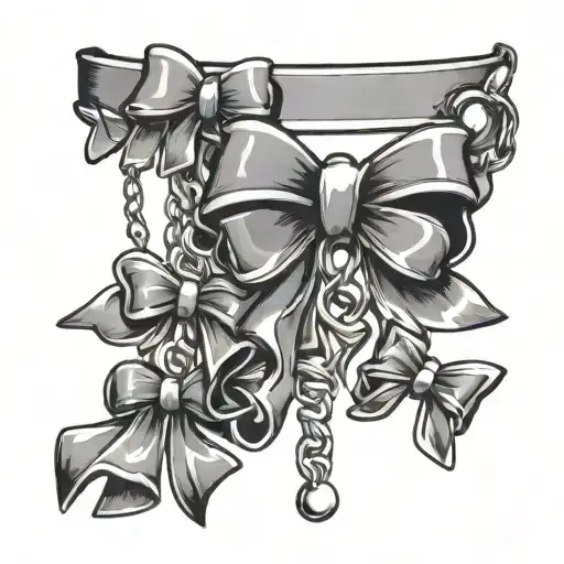 Simple Charm Bracelet With Different Bows Hanging From It