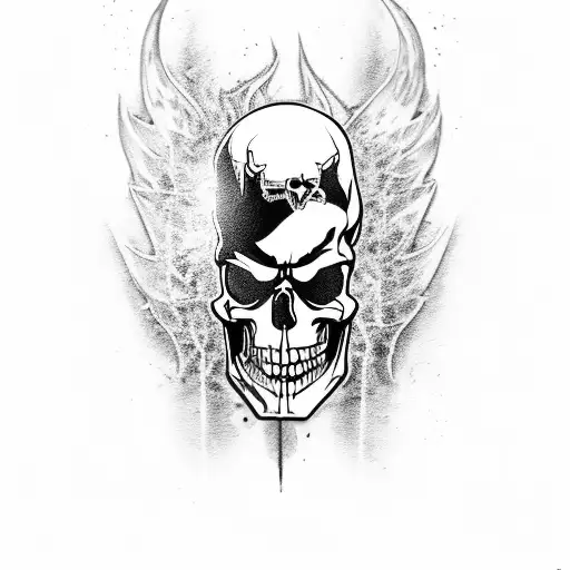 Harley Davidson Motorcycle Flames Skull