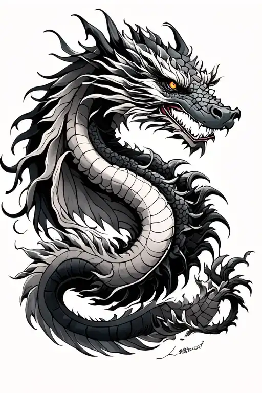 Japanese Oriental Leg Sleeve Tattoo Dragon