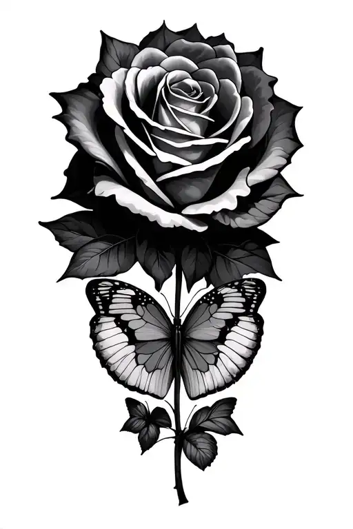 Roses Butterflies Hearts