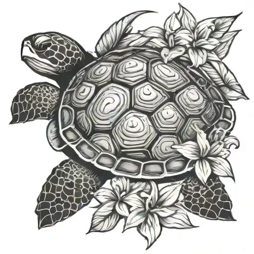 Turtle Tropical Flower