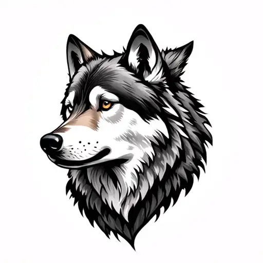 Two Northern Wolf Head