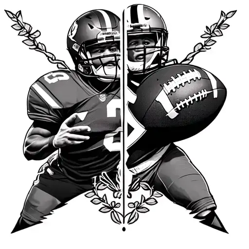 Football Lace Tatoo With Austin Bennet And Cooper On The Inside Of Each Stitch