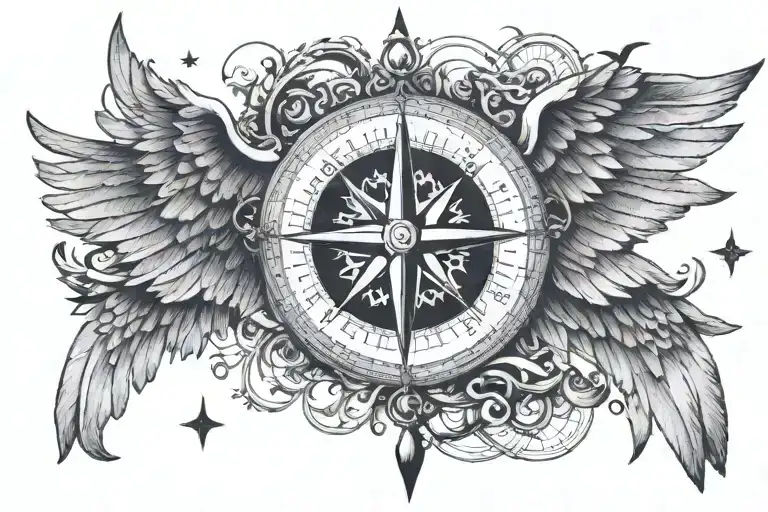 Wing Spread W Compass In The Middle