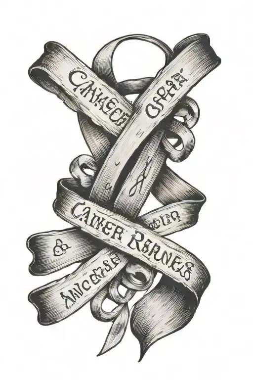 Cancer Ribbon And Quote Written Underneath
