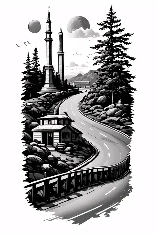 Tough Road Leading To Different Landmarks