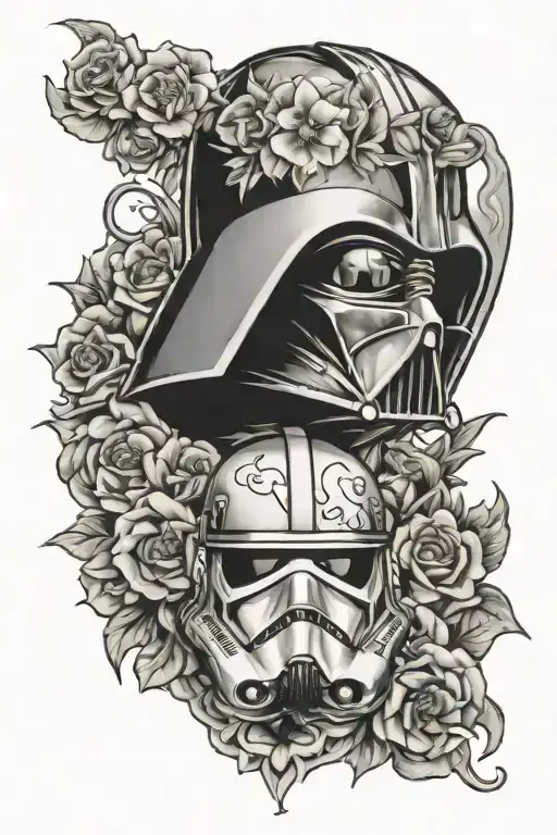 Star Wars And Flower Intertwined
