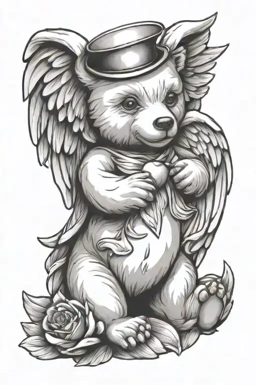 A Teddy Bear With Angel Wings