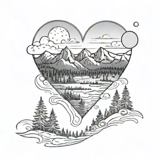 My Heart Is In Colorado Mountain Scene With Moonbeam