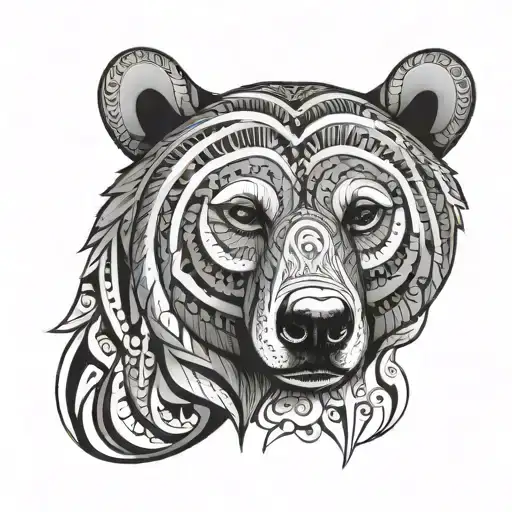 Bear Head African Tribal Patterns