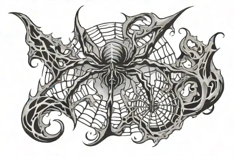 Spider Webs And Flames Engulfing