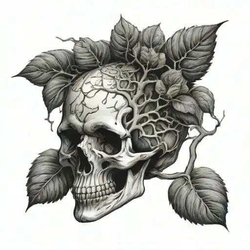 Skull And Trees Growing