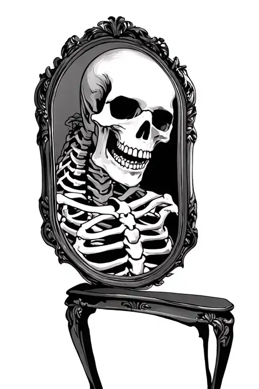 Skeleton Looking In Mirror