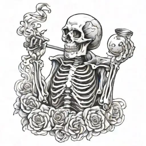 Skeleton Smoking